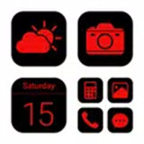 Wow Red Black Theme icon